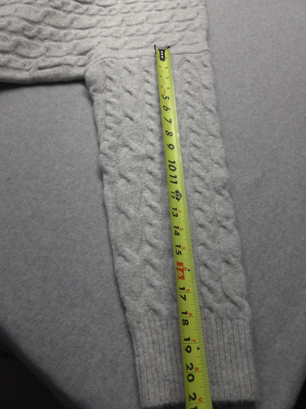 0369 a new day Cable Knit Crewneck Sweater - Light Gray